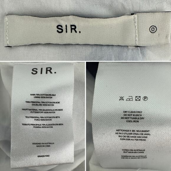 Sir The Label Vivi Frill Maxi Dress Cotton-Silk Blend blue white size US 2 XS - Picture 12 of 16